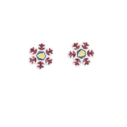 Snowflake Metal Beads 15mm Baking Painted Color Glitter 10pcs 5