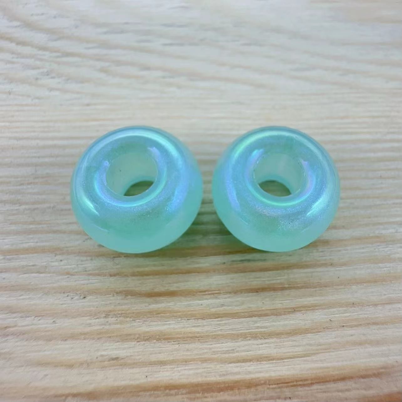 Acrylic Large Hole Spacer Beads 14mm AB Colorful 31pcs 10