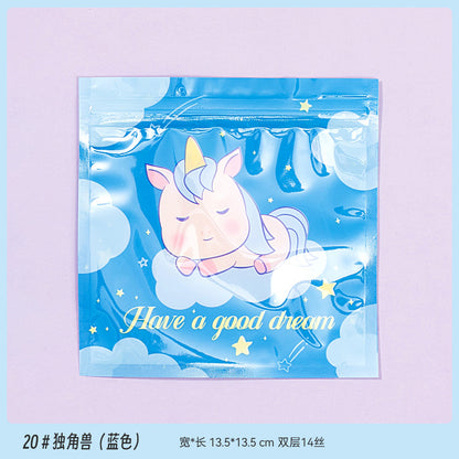 Top Seal Zip Lock Bags 13.5cm Pastel Animal Pattern 10pcs 21