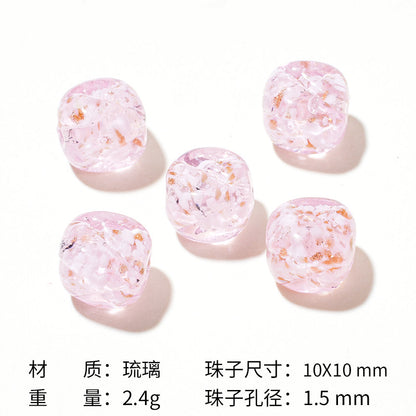 Lampwork Glass Beads Round 12mm Crackle Sugar Texture Foil 25pcs 8
