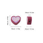 Heart Clay Beads 10mm Light Purple LOVE Scripting 100pcs 2