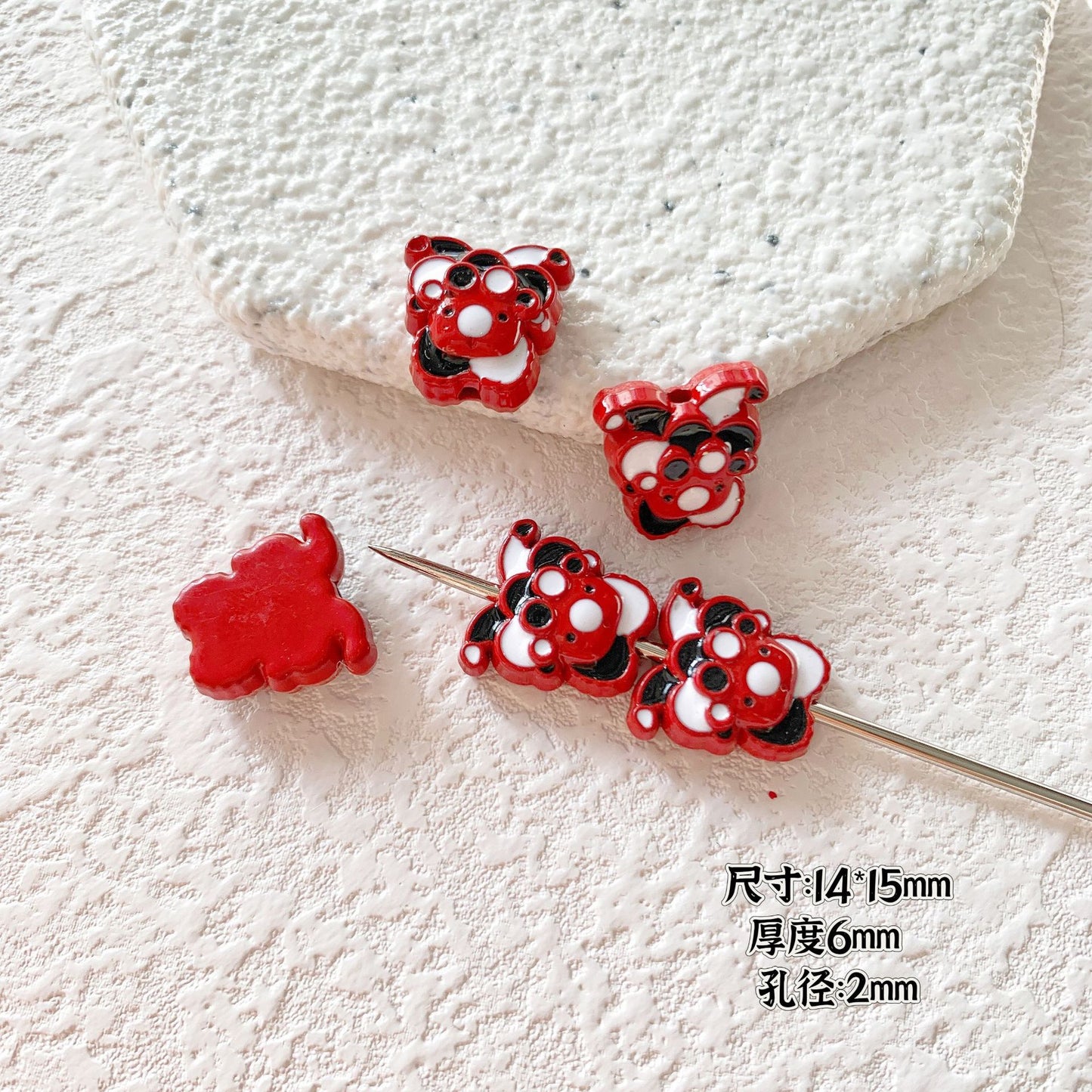 Candy Clown Metal Beads Colorful Painted Alloy 10pcs 21