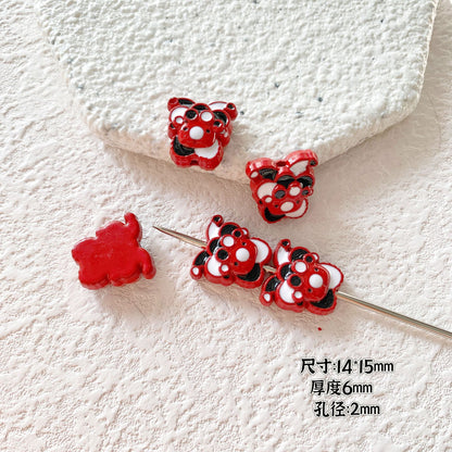 Candy Clown Metal Beads Colorful Painted Alloy 10pcs 21