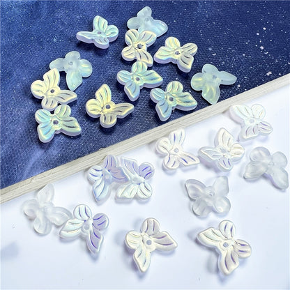 Czech Glass Beads Butterfly 11mm Translucent Purple Blue Pink 50pcs 22