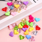 Peach Heart Acrylic Beads 17x21mm Glossy Pastel Mixed 40pcs 3