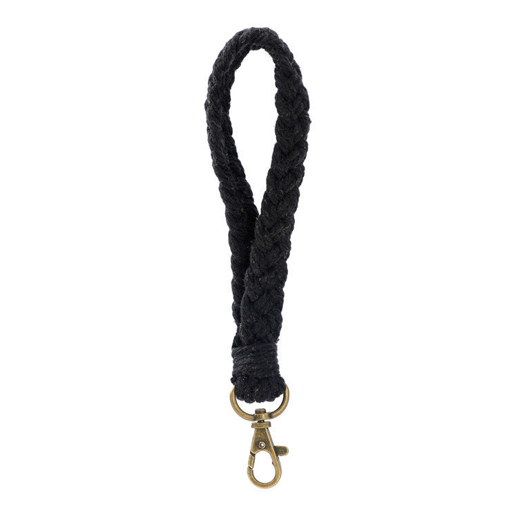 Macrame Crochet Phone Keychain Cotton Rope with Brass Clasp 4pcs 12