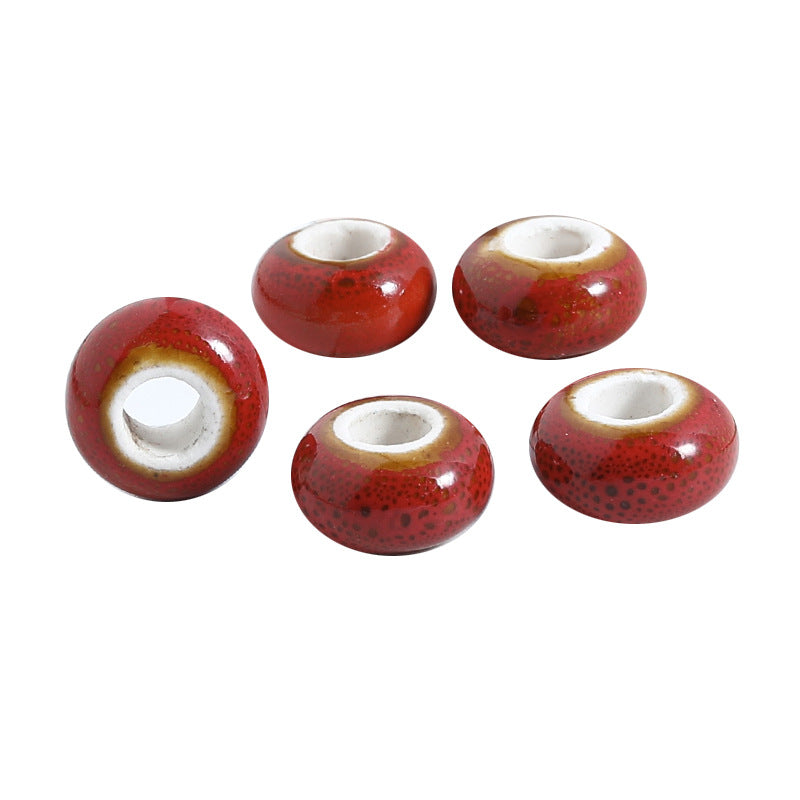 Ceramic Spacer Beads 15mm Fambe Glaze Large Hole 20pcs 4
