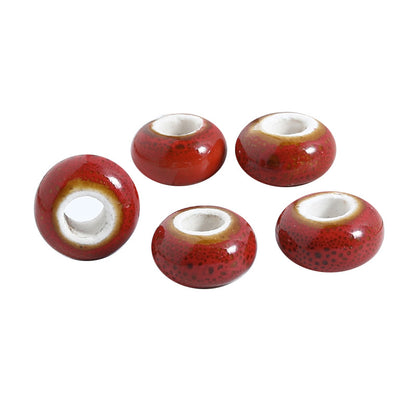 Ceramic Spacer Beads 15mm Fambe Glaze Large Hole 20pcs 4