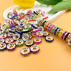 Alloy Wheel Spacer Beads 10mm Imitation Pearl 100pcs 2