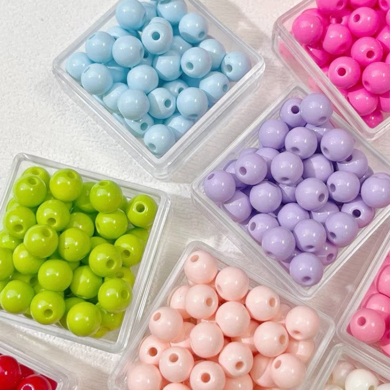 Painted Square Acrylic Beads 6mm 5mm Macaron Color Baking 30pcs 2