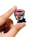 Silicone Focal Beads Handheld Bucket With Rainbow and Silver Handle 20pcs 5