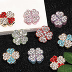 Two-Color Four-Leaf Clover Rhinestone Beads 16mm Acrylic Pave 50pcs 4