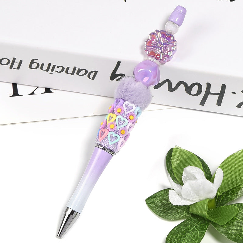 Plating Glitter Powder Cherry Blossom Acrylic Beads 18mm Pastel Mixed 50pcs 2