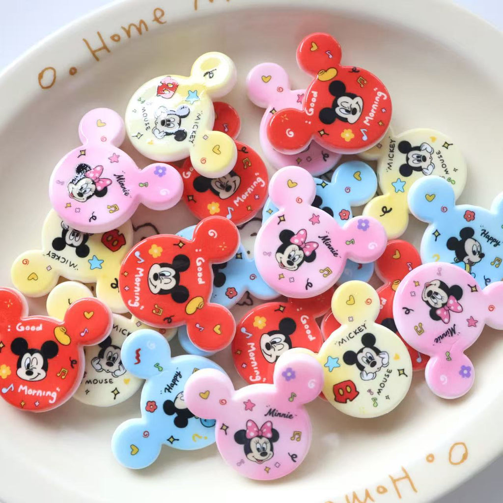 Mickey Big Head Acrylic Beads 38x33mm Colorful Mixed 20pcs 3