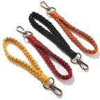 Woven Cotton Rope Wristlet Keychain Pastel Autumn Colors 4