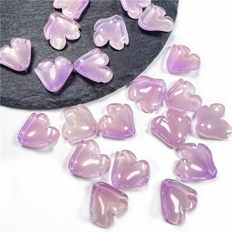 Czech Glass Peony Glass Beads 19mm Translucent Crimson 50pcs 5