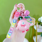 Cute PVC Monster Keychain Colorful Glossy Finish Fun Design 5