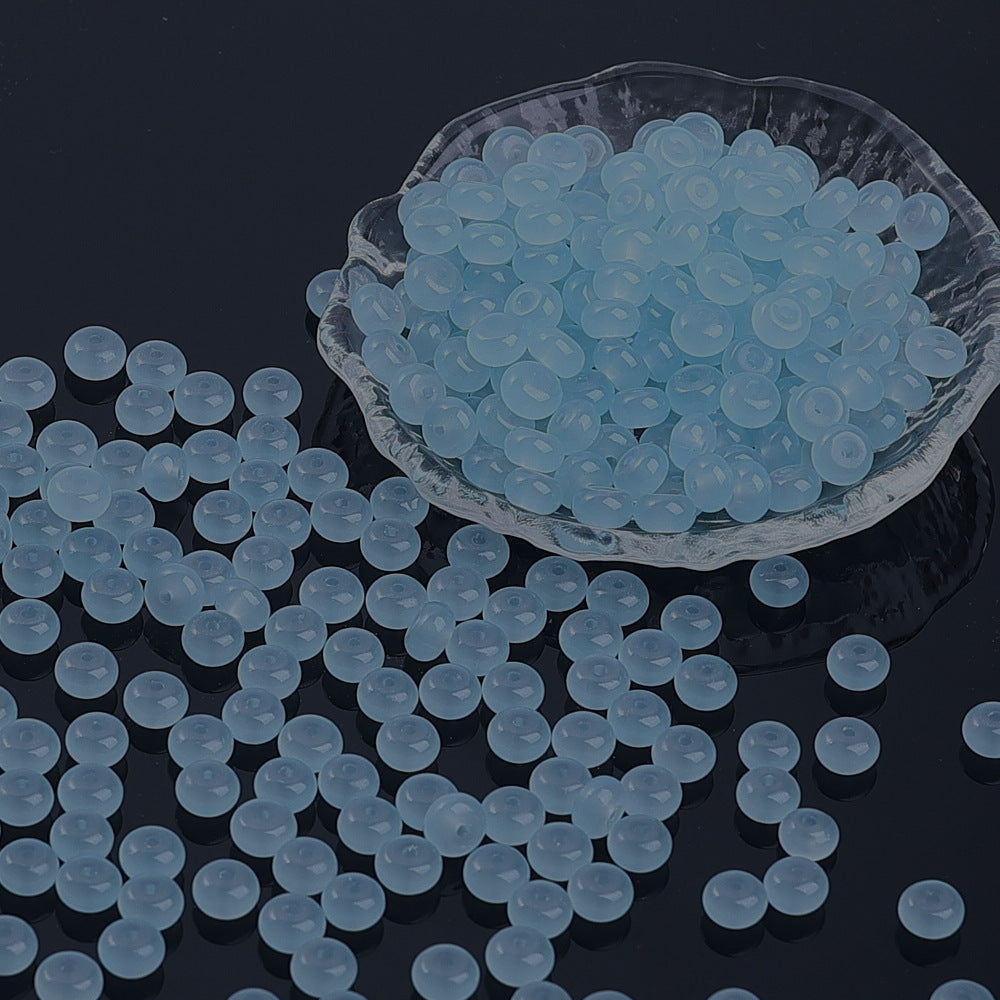 Glass Rondelle Spacer Beads 8mm Semi Transparent Imitation Jade 100pcs 10