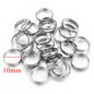 Stainless Steel Round Metal Beads Frame 10/12mm Polished Color Retaining 10pcs 7