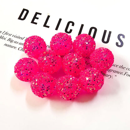 Glitter Bubblegum Beads 16mm Colorful Iridescent Sparkle 1pc 23