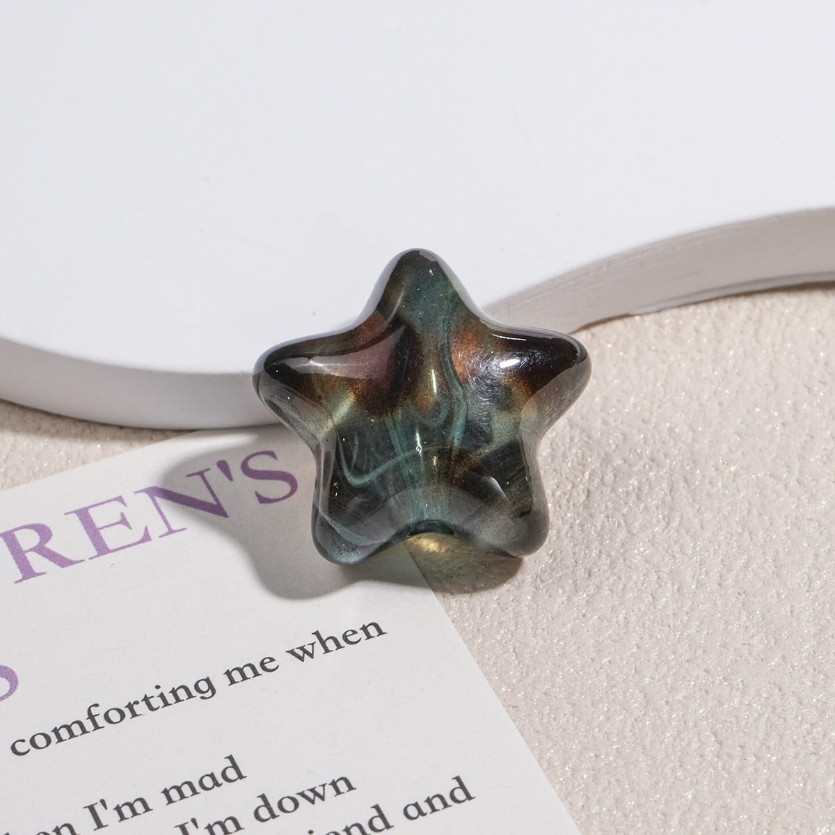 Clear Leopard Star Acrylic Beads 23mm Glossy Finish 20pcs 6