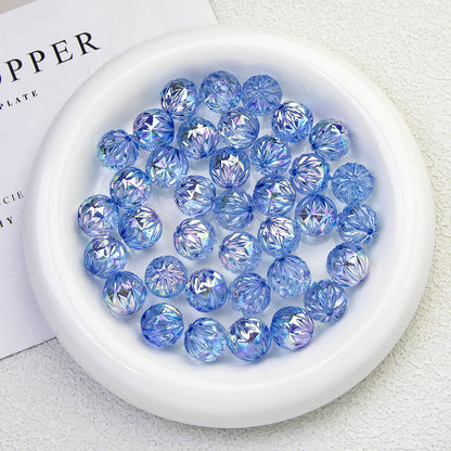 Transparent Flat Fireworks Acrylic Beads 15mm Sparkling Mixed 20pcs 9