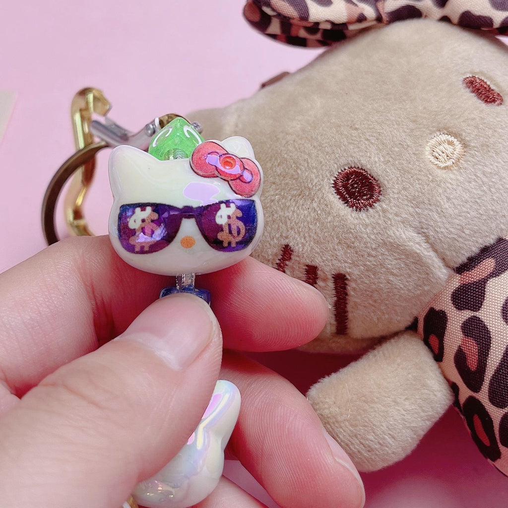 UV Plating Hello Kitty Acrylic Beads 20x22.5x17mm Glossy 5pcs 4