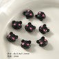 Kitten Series Metal Beads Black and Pink Enamel Alloy 10pcs 23