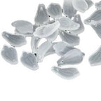 Czech Frosted Jasmine Glass Beads 10x19mm Frosted White 100pcs 2