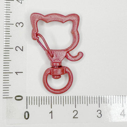 Zinc Alloy Puppy Head Keychain Clasps Spray Painted 35mm 20pcs 11