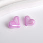 Solid Color Plating Heart Acrylic Flat Beads 13mm 17mm 250pcs 7