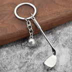 Metal Golf Club and Ball Keychain Zinc Alloy Silver 2