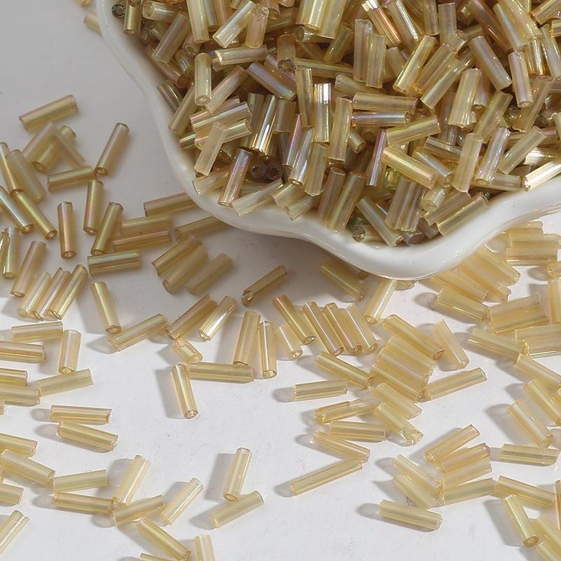 Plating Bugle Glass Beads 7mm Vibrant Polished Colors 1800pcs 16