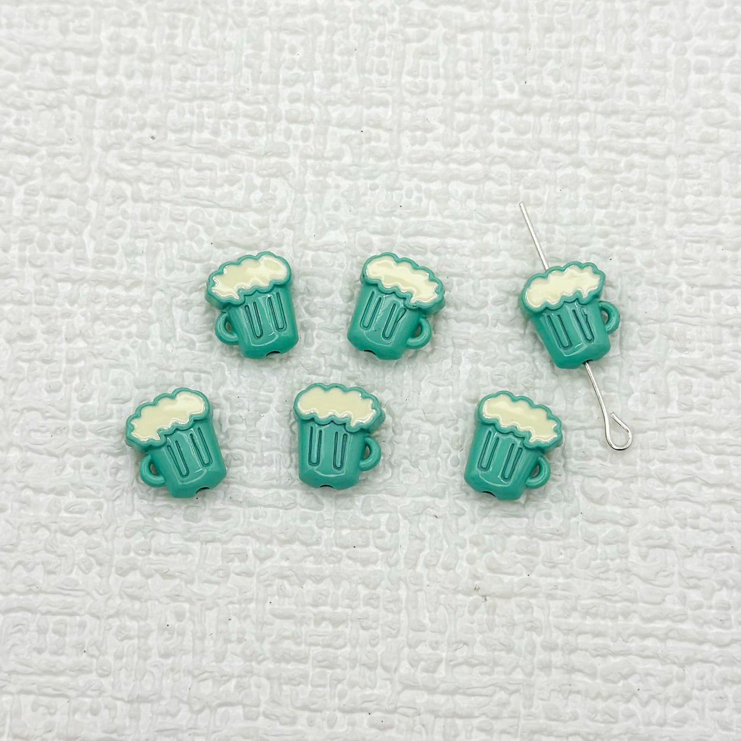 Beer Cup Metal Beads 11mm Hand Painted Enamel Alloy 10pcs 11