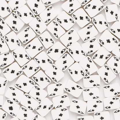 Flat Clay Beads 10mm Playing Cards Polymer Mixed 100pcs 9