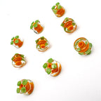 Lampwork Glass Beads Persimmon 10mm Hand Painted Transparent Double-Layer 10pcs 3