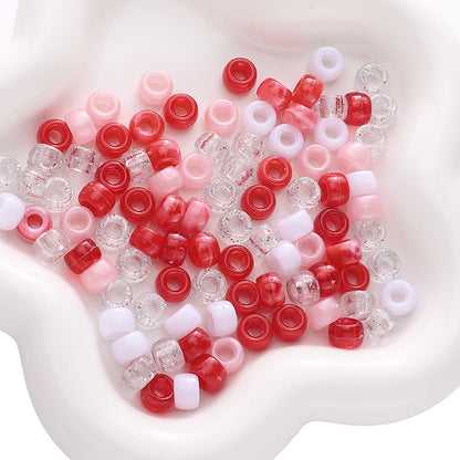 Mixed Style Pony Beads Acrylic 9mm Colorful Assorted 200pcs 10