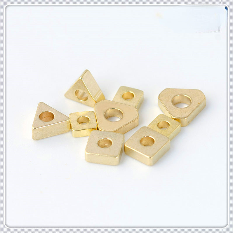 Brass Square Spacer Beads Geometric Silver Tone 100pcs 4
