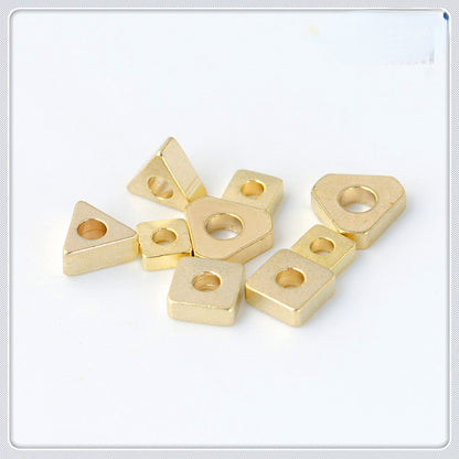 Brass Square Spacer Beads Geometric Silver Tone 100pcs 4