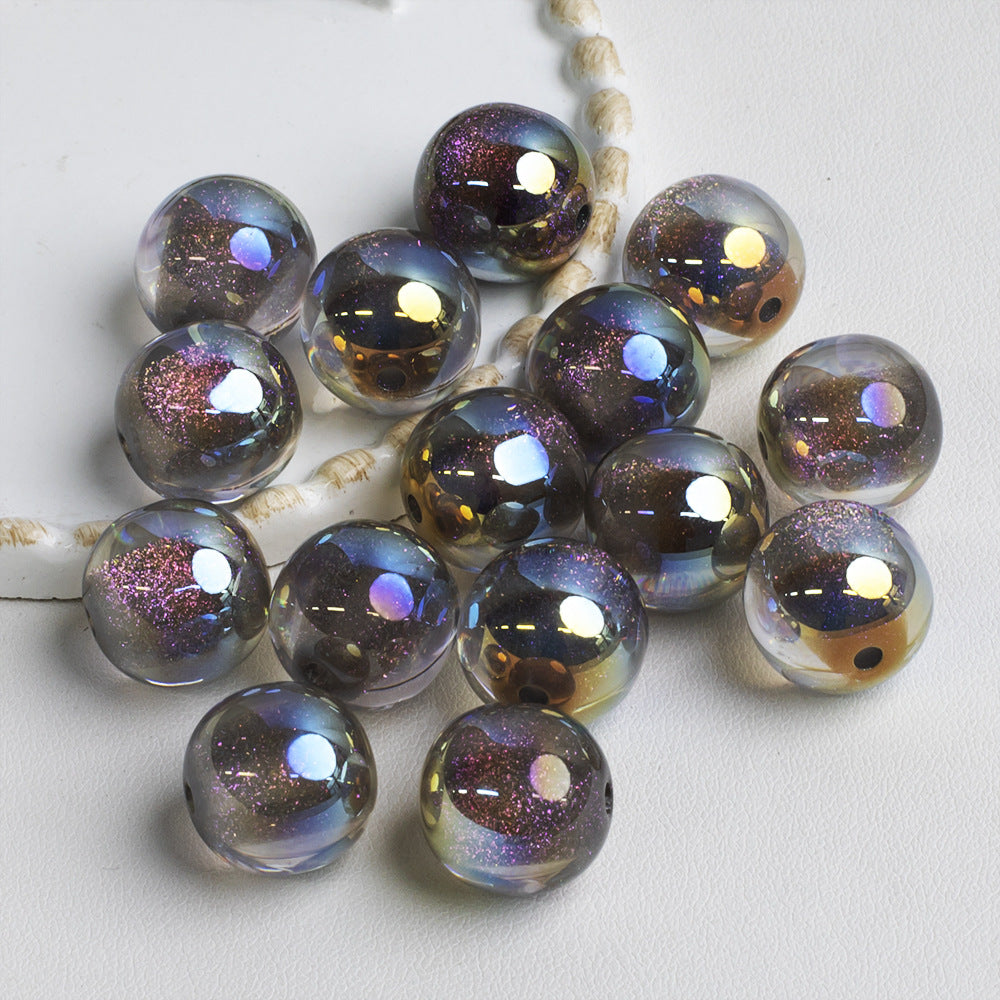 Shimmer Crystal Resin Beads 12mm Round Glossy Mixed Colors 40pcs 9