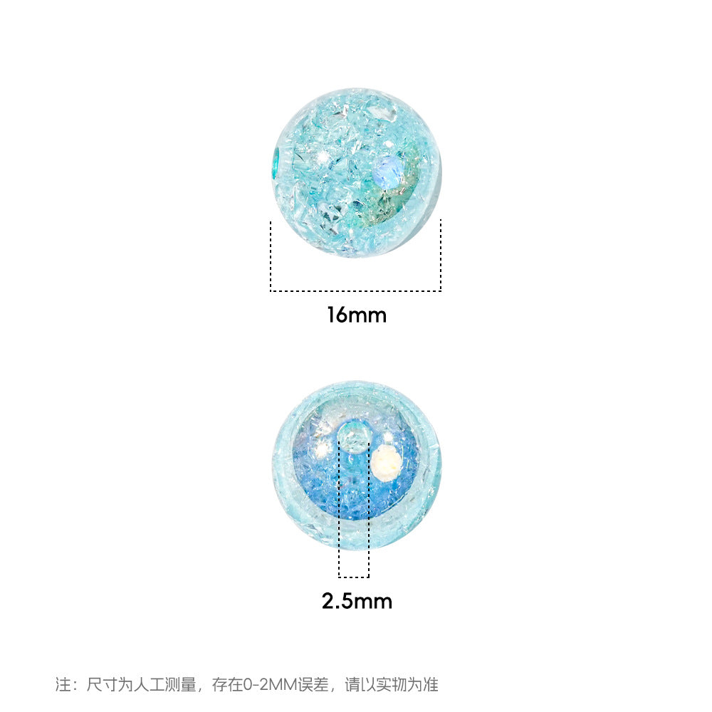 Candy Colored Crackle Resin Beads 16mm Glossy Translucent 25pcs 3