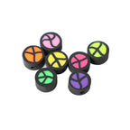 Peace Sign Clay Beads 9mm Neon Retro Colors 100pcs 4