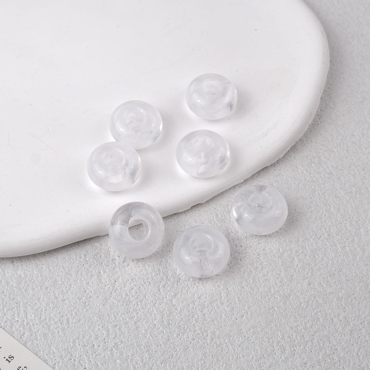 Acrylic Round Spacer Beads 14mm Antique Blooming Ink 50pcs 12
