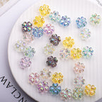 Transparent Plating Clover Acrylic Beads 14mm Summer Glow 10pcs 2