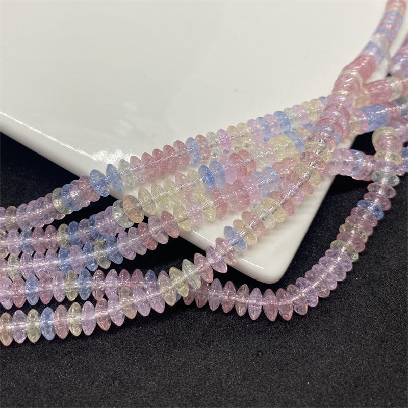 Glass Abacus Spacer Beads 6mm Cracked 148pcs