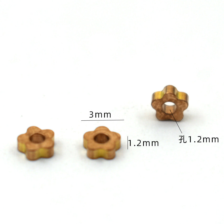 Brass Plum Shaped Spacer Beads 3mm Vintage Tone 100pcs 3