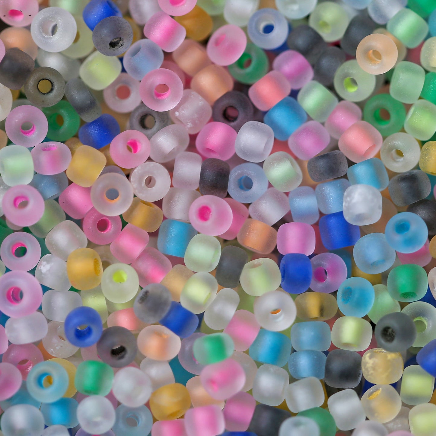 Glow In The Dark Seed Glass Beads 3mm Multicolor Stripes 1800pcs 51