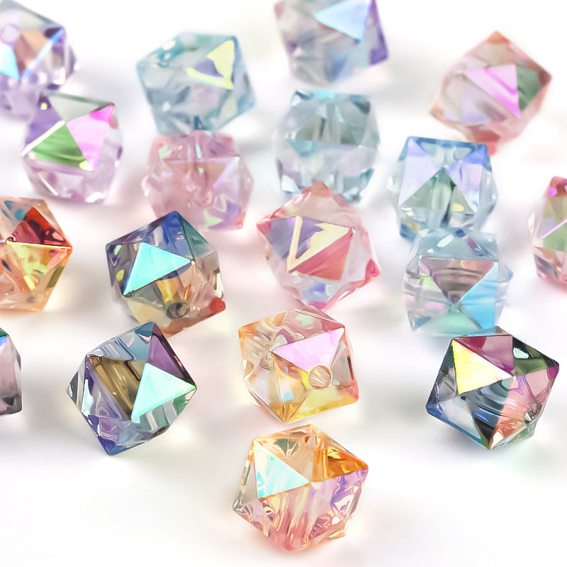 Faceted Section Round Acrylic Beads 12mm 14mm 25mm UV Finish 100pcs