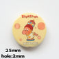 Flat Pop Art Acrylic Beads 25mm Printed Character Design 20pcs 8