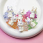 Nine Tailed Fox Resin Beads Glossy White Pastel Tails 8pcs 12